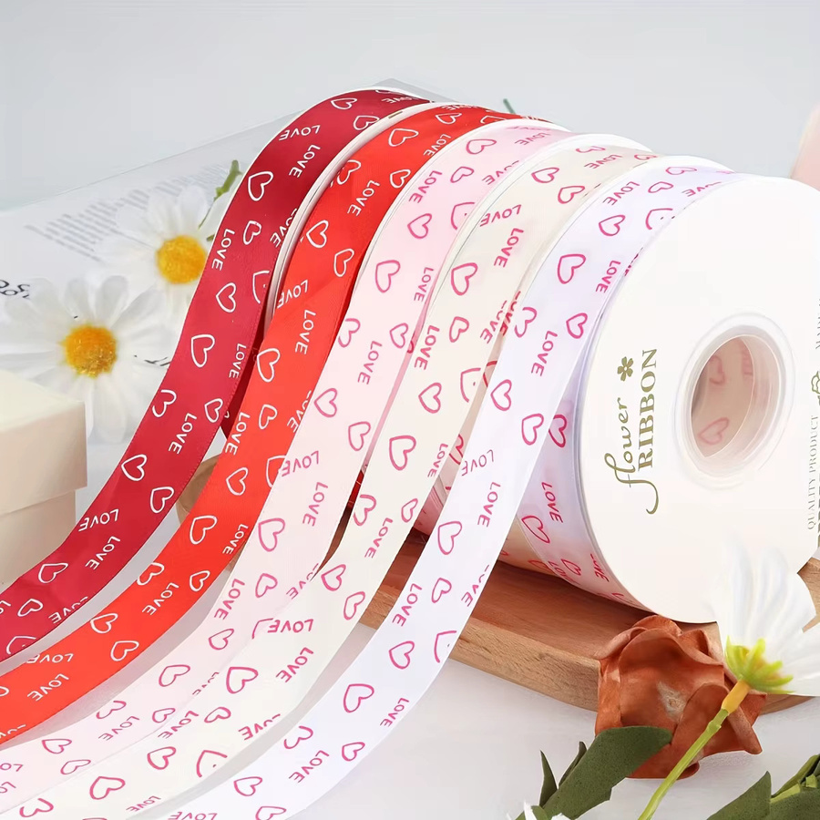 DUTRIEUX Herzband Rot aus Polyester für Valentinstag und Hochzeitsdekoration, 36,5 m Rolle - Bild 2