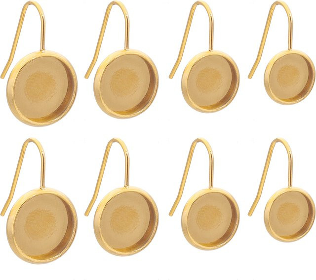 Aiovlo Ohrringe Edelstahl, PVD Vergoldung, Hebelverschluss, Unisex - Bild 1