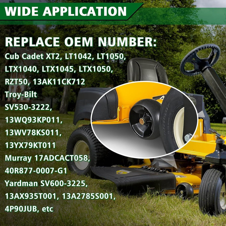 SHTAZKIA 2er-Pack Rasenmähermähwerk Höhenräder Ersatzset mit Schrauben für Cub Cadet 734-04155 und Toro 112-0677 72-025 210-275 aus Polypropylen - Bild 2