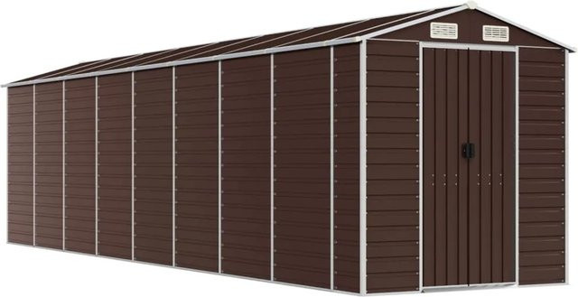 vidaXL Gerätehaus aus verzinktem Stahl in Braun, B: 725 cm, T: 191 cm, H: 198 cm - Bild 1