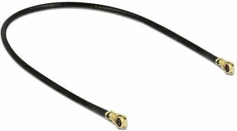 Delock WLAN-Antennen Anschlusskabel mit 1x IPEX-Stecker auf 1x IPEX-Stecker, Schwarz, Länge: 10 cm - Bild 1