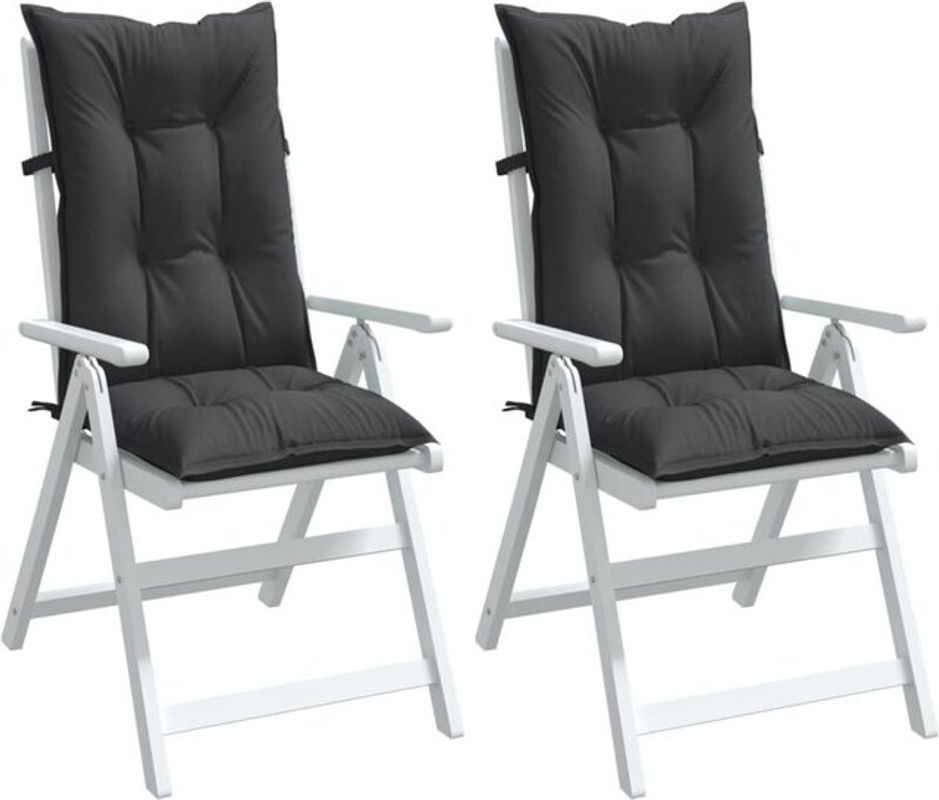 Vidaxl Hochlehner Auflagen 2er Set aus Stoff in Anthrazit, B: 120 cm, B: 50 cm, H: 7 cm - Bild 1