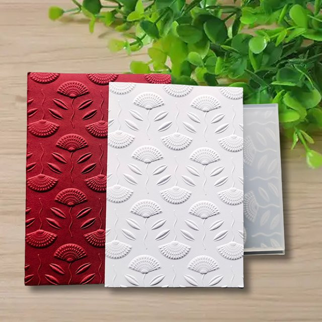 Fächerförmiger und elliptischer Zierordner mit 3D-Prägung aus Kunststoff für Scrapbooking - Bild 1