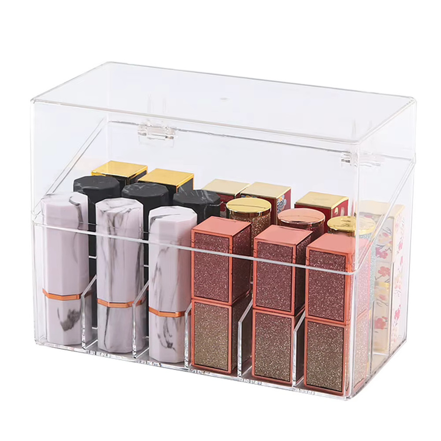 LEENKEA Make-up Organizer aus Acryl, Lippenstift Display-Ständer und Schmuckbox, transparent, Breite: 17,6 cm, Tiefe: 13,2 cm - Bild 5