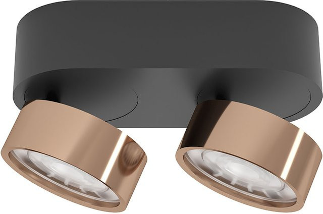 LUX-IT Swing 75 Round LED-Deckenstrahler 2-flammig in Schwarz und Kupfer mit warmweißem Licht (2700K) - Bild 1