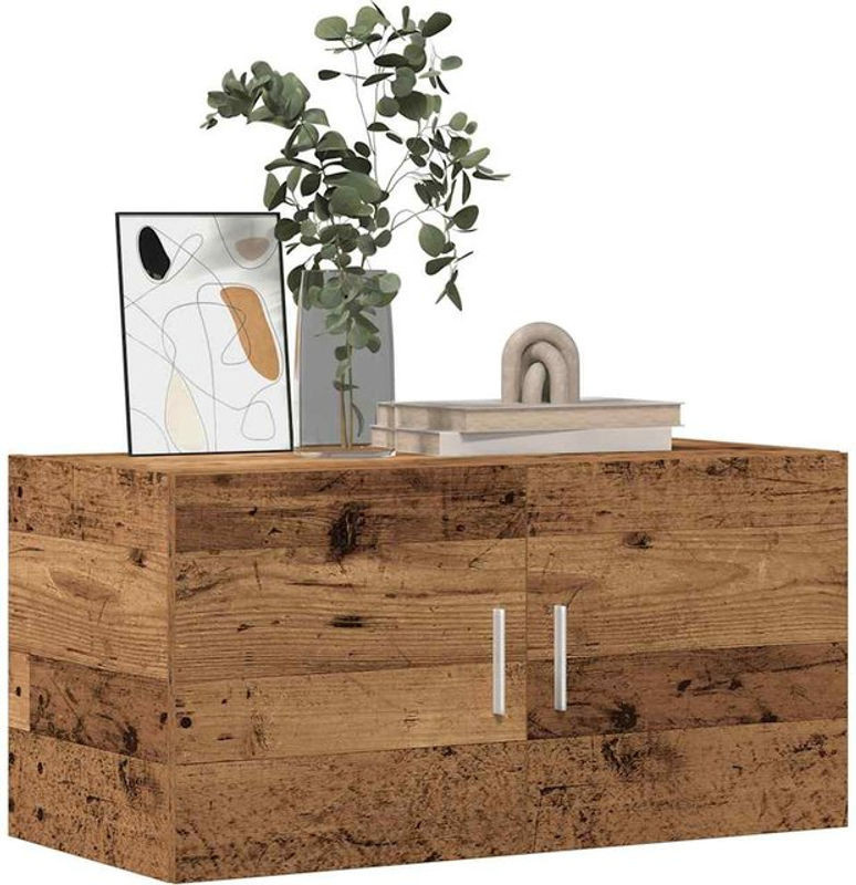 Wandschrank in Altholz-Optik von vidaxl, Braun, Landhaus-Stil, B/T/H: 80 x 39 x 40 cm - Bild 1