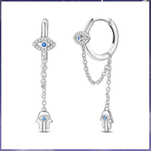 Quastenohrringe 925 Silber, Zirkonia, Damen - Bild 1