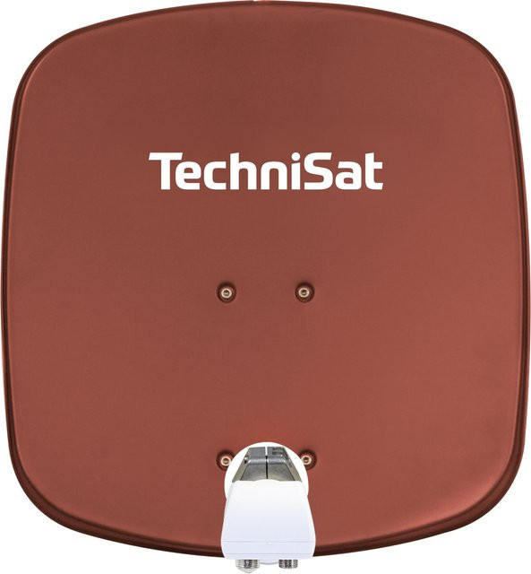 TechniSat DIGIDISH 45 Sat-Schüssel mit Twin-LNB und Wandhalterung in Ziegelrot - Bild 1
