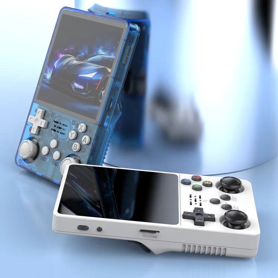 BOYHOM R36 Plus Retro Handheld-Spielekonsole mit 4 Zoll IPS-Bildschirm und Linux 64-Bit-System in Rot Transparent - Bild 2