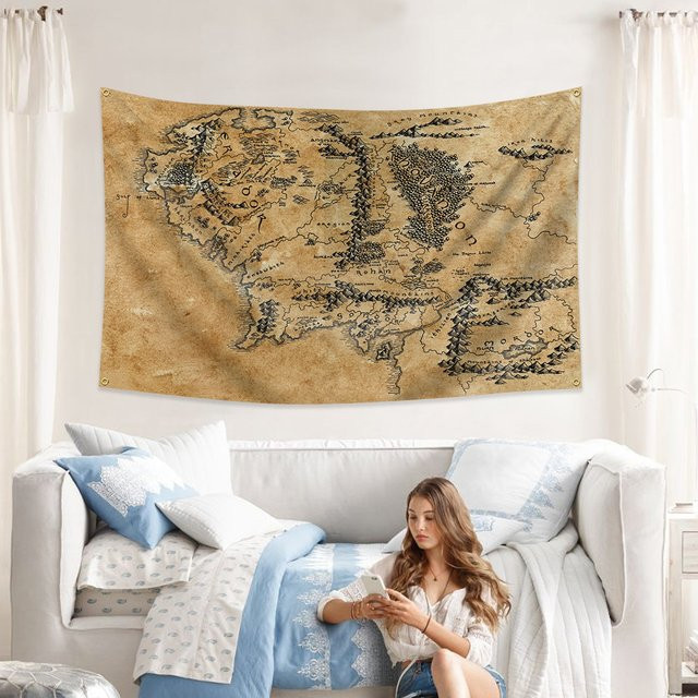 VIKAMA Retro-Ardekarte Flagge in Beige als mittelalterliche Wanddekoration für Zuhause, Garten oder Partys - Bild 1