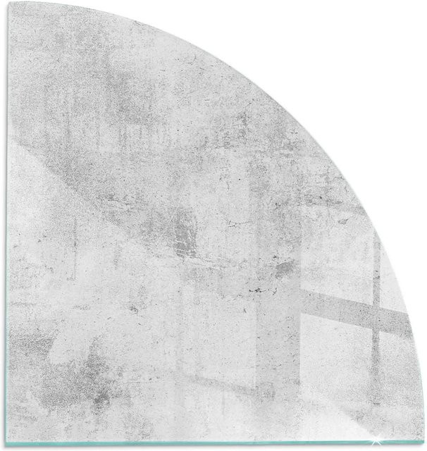 Tulup Kamin-Glasplatte in Grau mit Rohbetonstruktur, B/B: 100 x 100 cm - Bild 1
