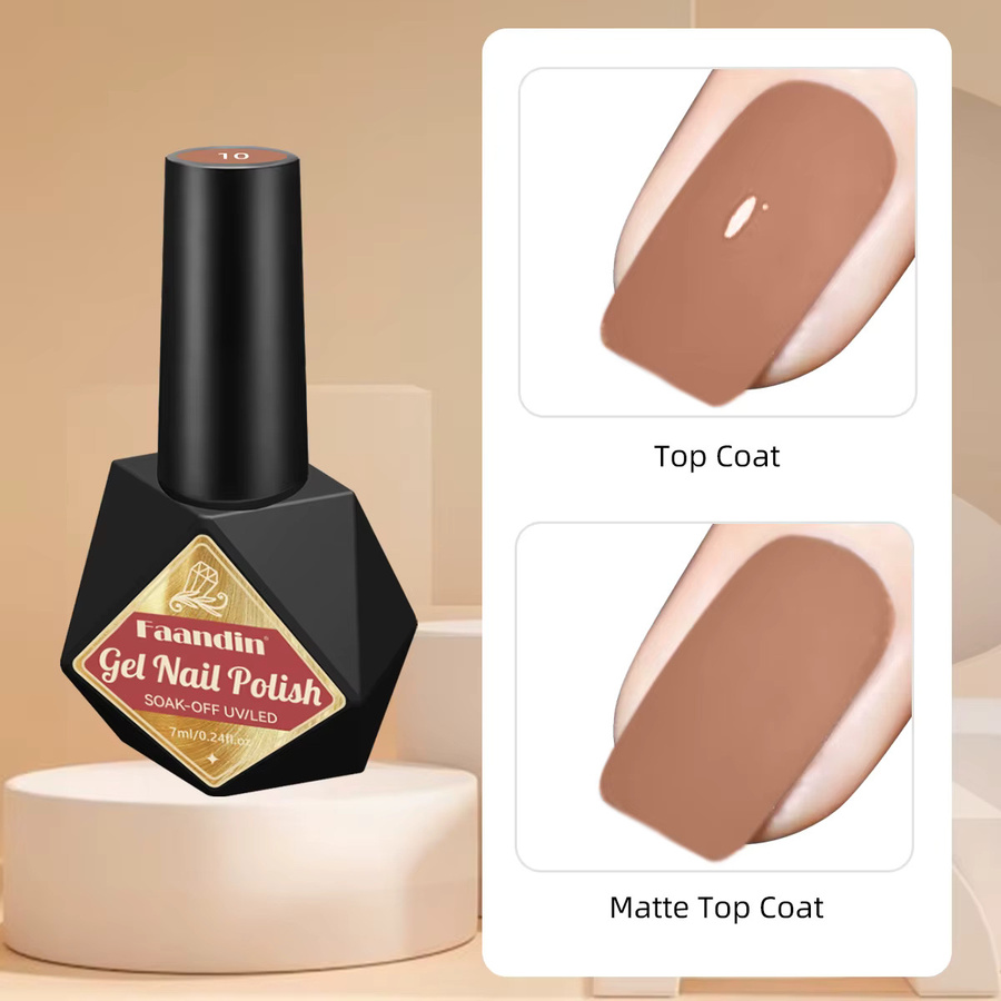 Faandin Nude Color Series Solid Gel Nagellack-Set, 12 Stück, Glänzend - Bild 5