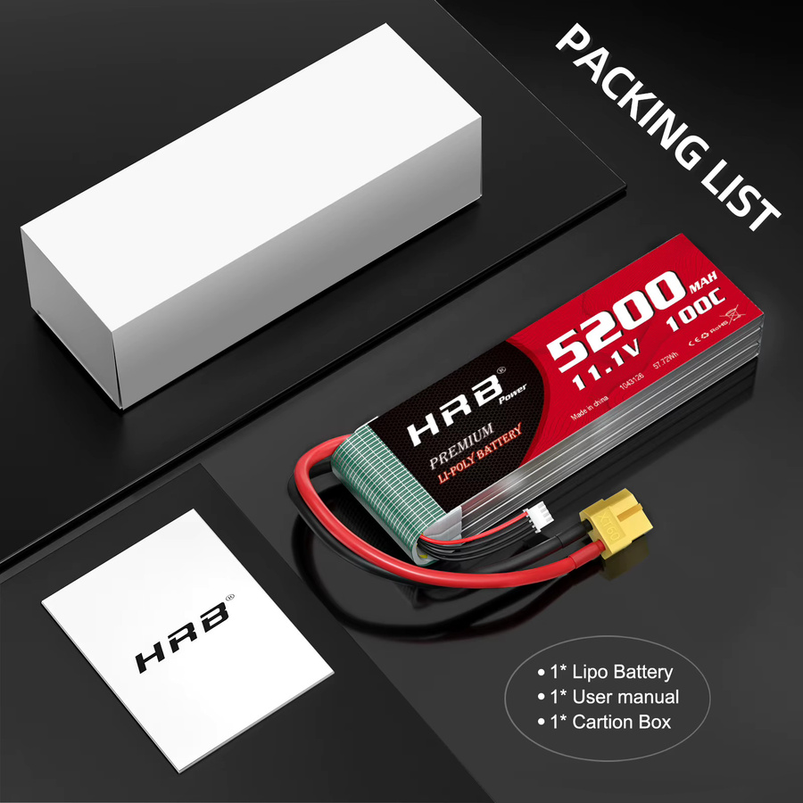 HRB LiPo-Akku 5200mAh mit XT60 oder XT90 Anschluss für RC Quadcopter, Hubschrauber, Boot, Auto und Flugzeug - Bild 4