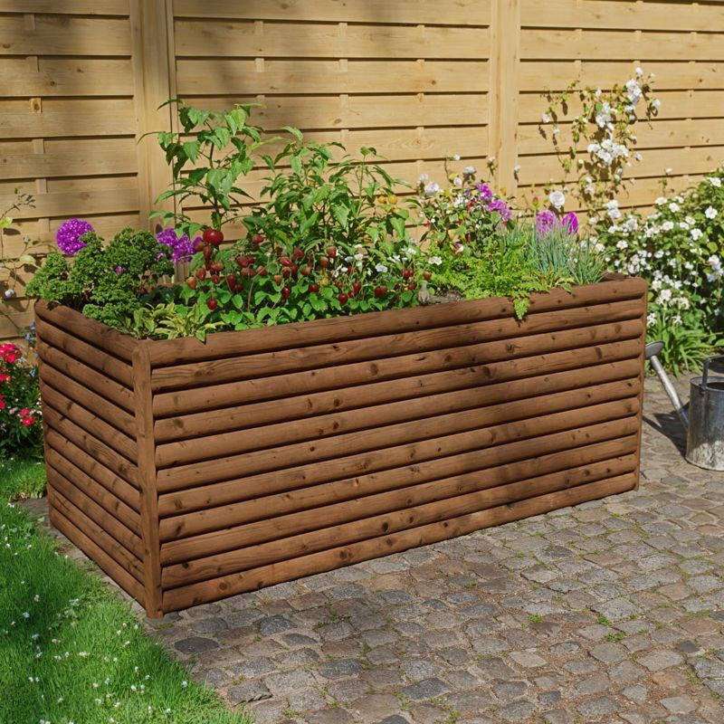 Holz-Hochbeet T&J in Braun für den Gemüse- und Ziergarten - Bild 1