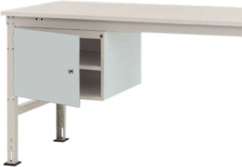 Manuflex ZB4716.7035 Gehäuse-Unterbau Universal Stationär mit 1 Tür rechts angeschlagen, Nutzhöhe: 300 mm, für Tischtiefe: 1000 mm, Grau/Weiß - Bild 1