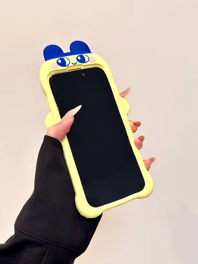 Potdemiel Silikon Handyhülle im Cartoon Tamagotchi Design für iPhone 17 16 15 14 13 Pro Max, weiche und staubdichte Schutzhülle - Bild 2