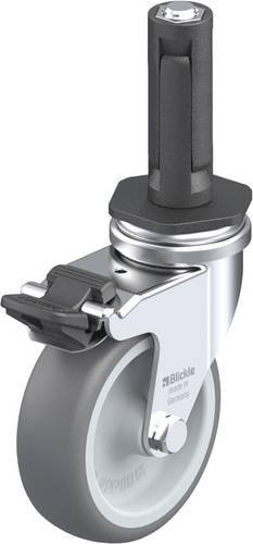Blickle Lenkrolle LRA-TPA 75G-FI-ER02 mit Feststeller in Grau und Silber, Rad-Durchmesser: 75 mm, Tragfähigkeit: 75 kg - Bild 1