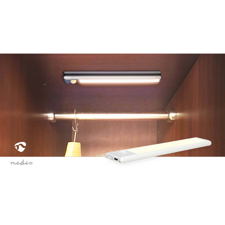 Nedis LED Schrankleuchte mit Bewegungssensor in Silber aus Aluminium und Polycarbonat B/H/L: 4 x 20,5 x 1,4 cm - Bild 4