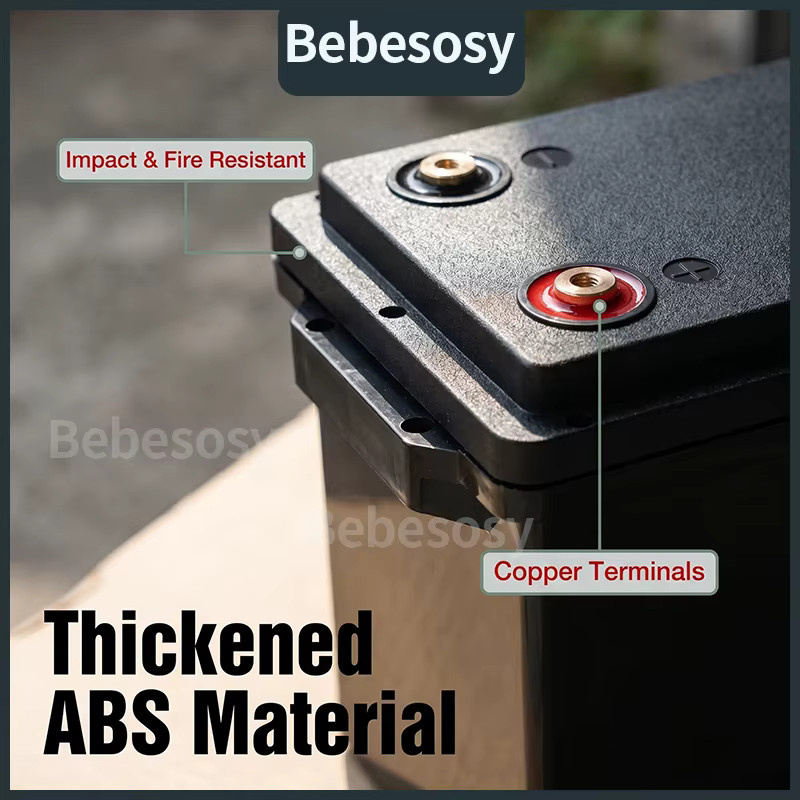 Bebesosy Wasserdichtes LiFePO4 Batteriegehäuse für 12V 280Ah DIY Montagebox in Schwarz - Bild 2