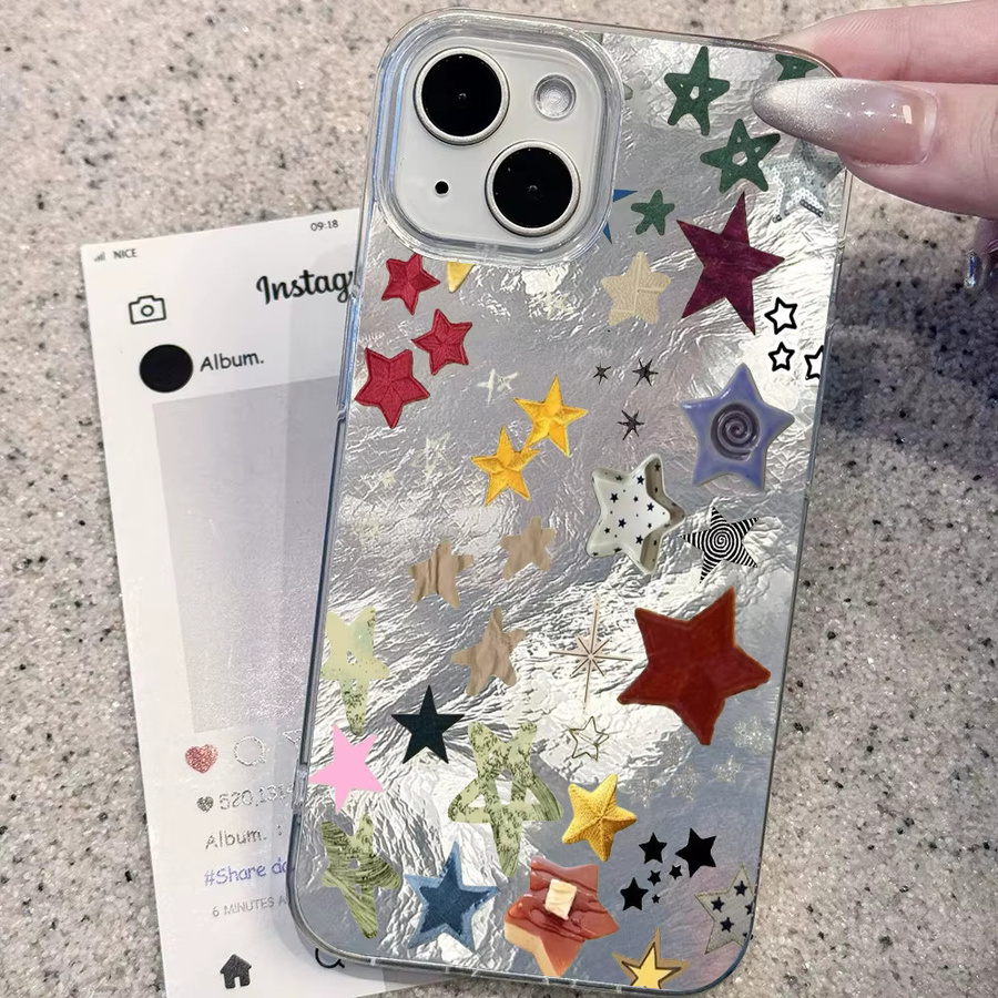 Luxuriöse Sternenhimmel Schutzhülle für Apple iPhone 11 12 13 14 15 16 17 Pro Max Plus XS XR Sturzsichere TPU Hülle im INS Style - Bild 1