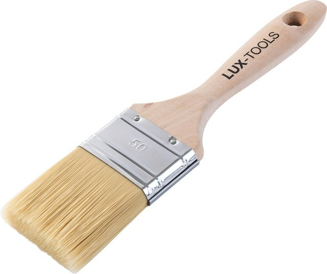 LUX-TOOLS PRO Flachpinsel aus Synthetik für wasserbasierte und lösungsmittelbasierte Farben, 6er Set, Breite: 50 mm - Bild 1