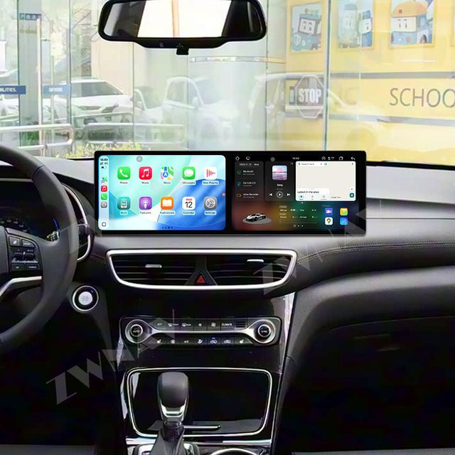 ZWNAV 10,1 Zoll Doppelbildschirm Multimedia-Player für Hyundai Tucson 2019-2020 mit Android Auto, CarPlay und GPS-Navigation in Schwarz - Bild 1