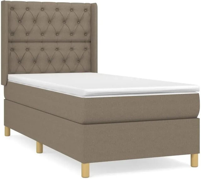 vidaXL Boxspringbett mit Matratze Hybrid-Design in Taupe, B/T: 80 x 200 cm - Bild 1
