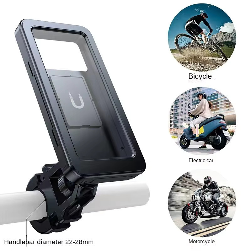 Wasserdichte Fahrrad-Telefonhalterung mit Touchscreen-Navigation und Teleskopfunktion in Schwarz - Bild 3