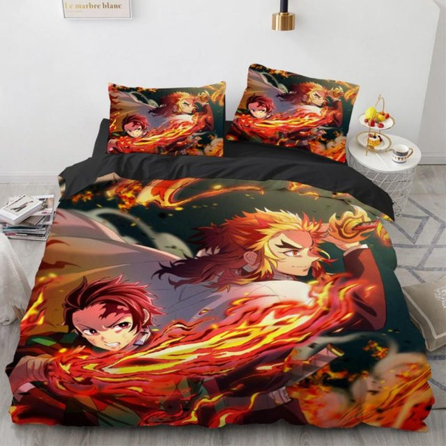 Bettwäscheset Demon Slayer Nezuko Kamado Anime Design von Binchi Fitness, Mehrfarbig, B/H: 260 x 220 cm - Bild 1