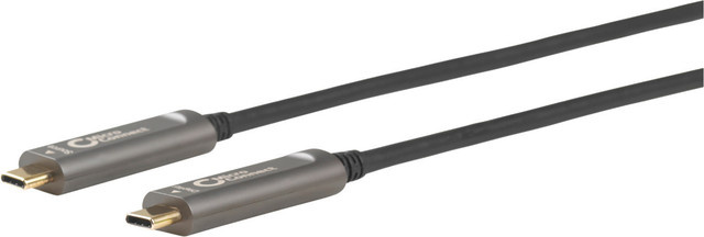 MicroConnect Premium USB-C auf USB-C Datenkabel USB 3.2 Gen 1 Active Optical Cable (AOC) mit 4K 60 Hz Unterstützung, Schwarz, Länge: 10,0 m - Bild 1