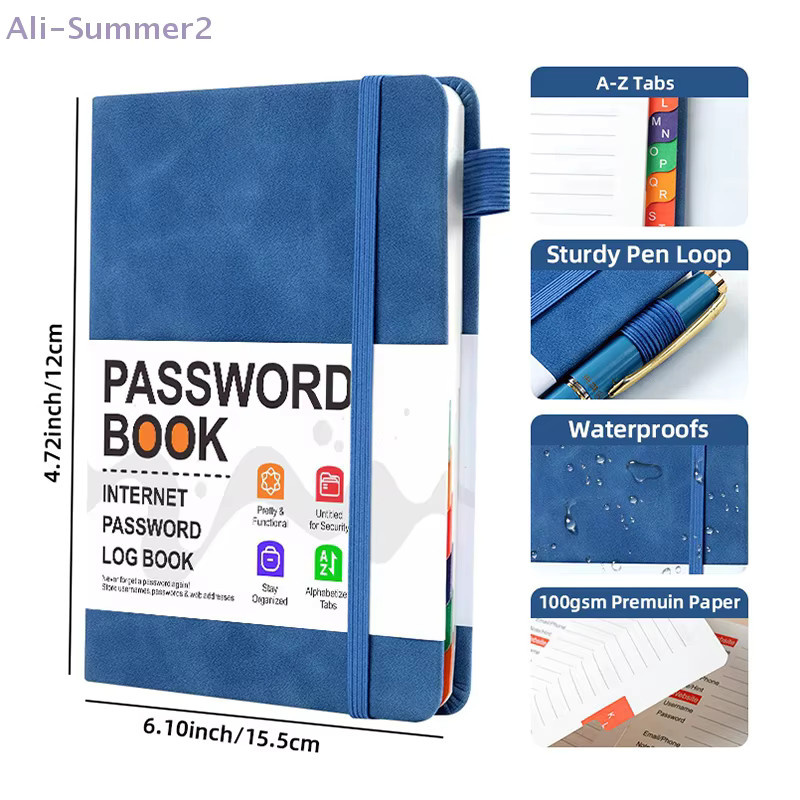 Passworthalterbuch als Computer-Passwort-Organizer mit alphabetischen Tabs und Hardcover in Schwarz aus Kunstleder - Bild 5