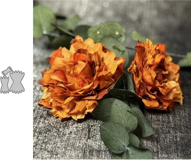 Metall Stanzform Crepe Blume in Silber für DIY Scrapbooking und Bastelarbeiten - Bild 1