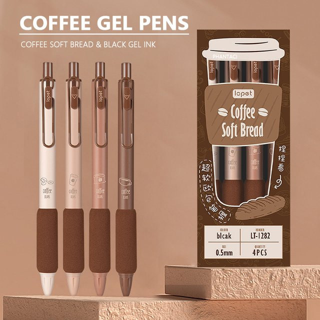 4er-Set Gelstifte Schwarz 0,5 mm für Schule und Büro - Bild 1