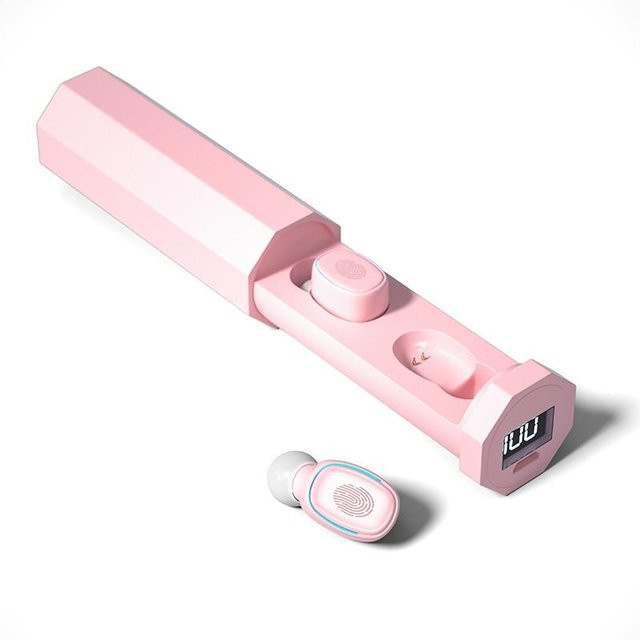 Drahtlose Bluetooth V5.0 In-Ear Kopfhörer mit Stereo-Sound und Wasserdicht-Funktion in Rosa - Bild 1