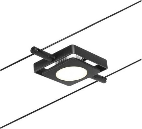 Paulmann Niedervolt-Seilsystem-Leuchte mit integriertem LED 4.5W in Schwarz matt und Chrom - Bild 1
