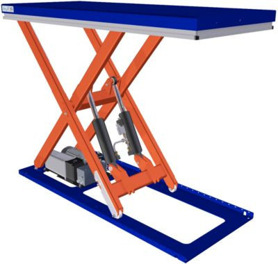 Edmo Lift Scheren-Kompakthubtisch TM 1000 in Blau und Orange mit 1000 kg Tragkraft - Bild 1