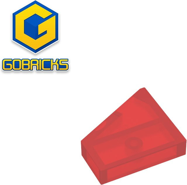 Gobricks GDS-2232 Tile Special 2 x 2 fünfeckig (links), Zubehör, Rot - Bild 1