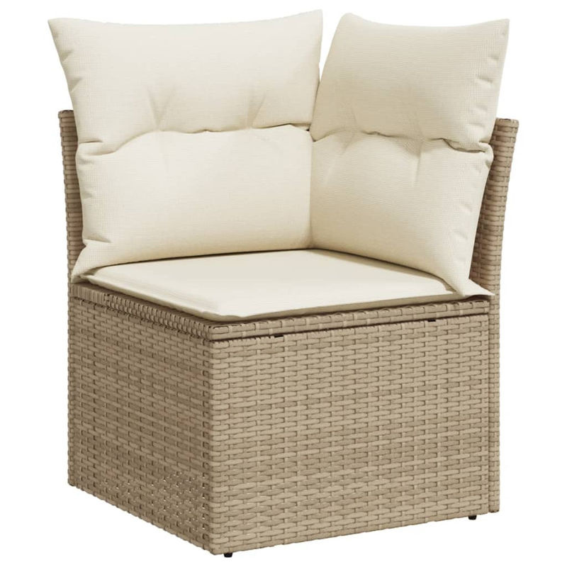 Vidaxl 6-teiliges Gartenmöbel-Set aus Polyrattan und Akazie mit Kissen, Beige - Bild 2