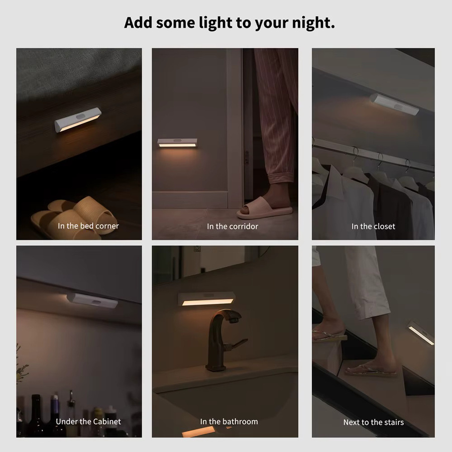 Aqara LED-Balkenlicht mit Bewegungsmelder, kabelloses magnetisches Nachtlicht in Weiß mit warmweißem Licht und wiederaufladbarem Akku für Küche und Schlafzimmer - Bild 3
