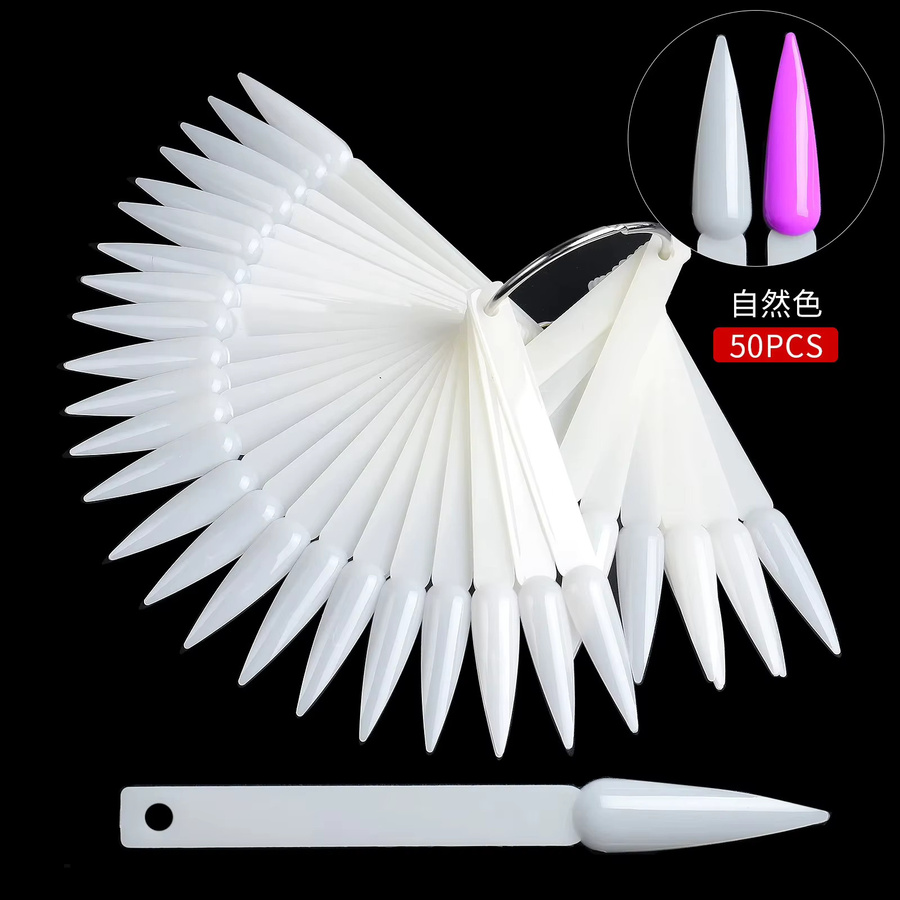 CHUNSHU Falsche Nagel Tipps, Stiletto Form, 50 Stück, Clear, Unisex - Bild 3