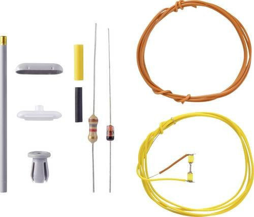 Viessmann Modelltechnik N Bahnsteigleuchte doppelt Bausatz 6626 mit LED in Gold/Messing und Grau - Bild 1