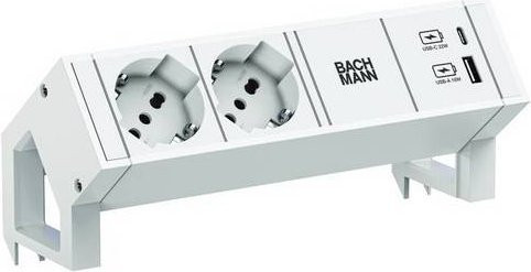 Bachmann Steckdosenleiste 902.3225 in Weiß mit USB-A und USB-C Anschlüssen - Bild 1