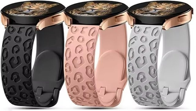 VATMENS Uhrenarmband Silikon, Bunt, Leoparden-Schlaufenarmband, 20 mm - Bild 1