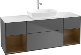 V&B Waschtischunterschrank Finion in Weiß und Anthrazit, Breite: 160 cm, Tiefe: 50,1 cm, Höhe: 50,1 cm - Bild 1