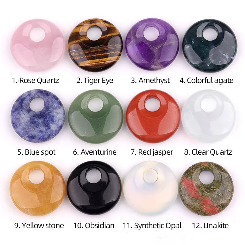 Ashmita Amethyst Donut-Edelstein-Charms, Kristall, Bunt, Unisex - Bild 2