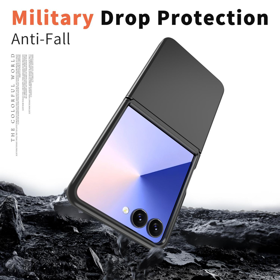 Stoßfeste 2 in 1 Handyhülle mit Scharnierverbindung für Samsung Galaxy Z Flip 7 6 5 aus hartem PC und weichem TPU in Schwarz oder Lila - Bild 4