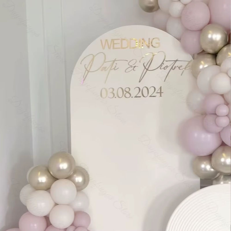 Personalisierte Hintergrund-Dekoration als Willkommensschild für Geburtstag, Hochzeit oder Babyparty in Weiß, Breite: 150 cm oder 120 cm - Bild 2