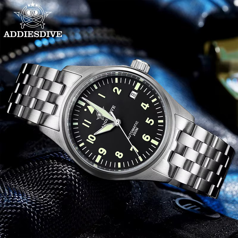 ADDIESDIVE Armbanduhr, Automatik, Edelstahl, Schwarz, Herren - Bild 5