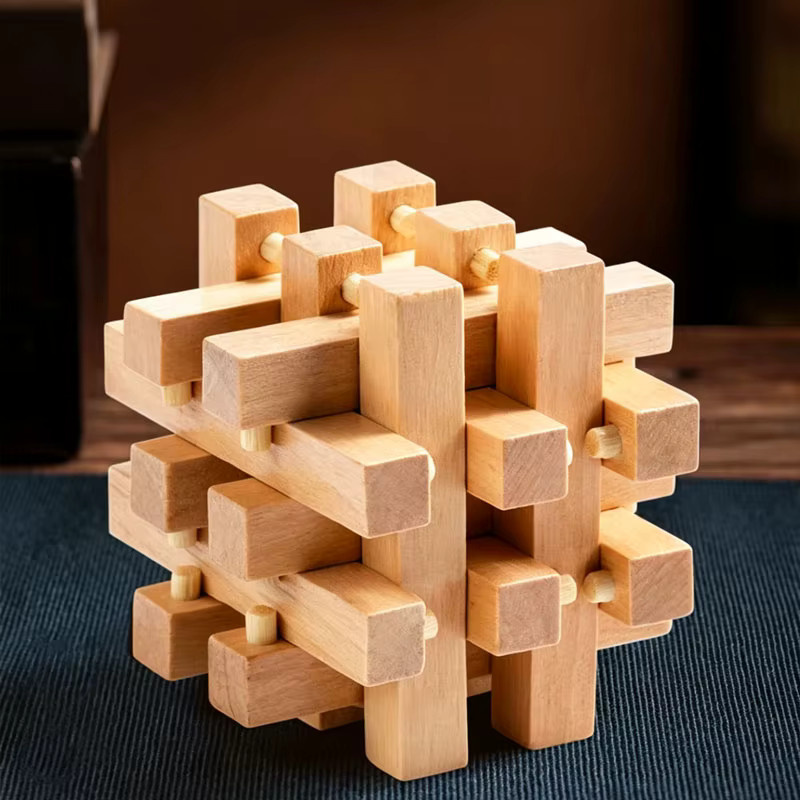 Luban Schloss Achtzehn LuoHan, Holz-IQ-Puzzle, Lernspielzeug - Bild 3