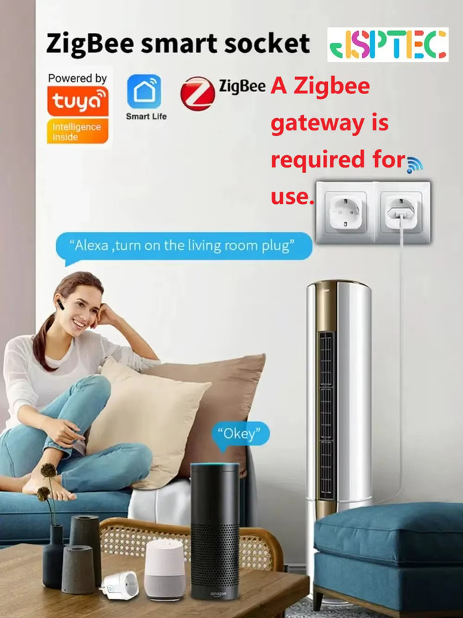 Tuya Smart Stecker Zigbee EU in Weiß mit Stromverbrauchsmessung, Zeitschaltuhr und Sprachsteuerung für Alexa und Google Home - Bild 2